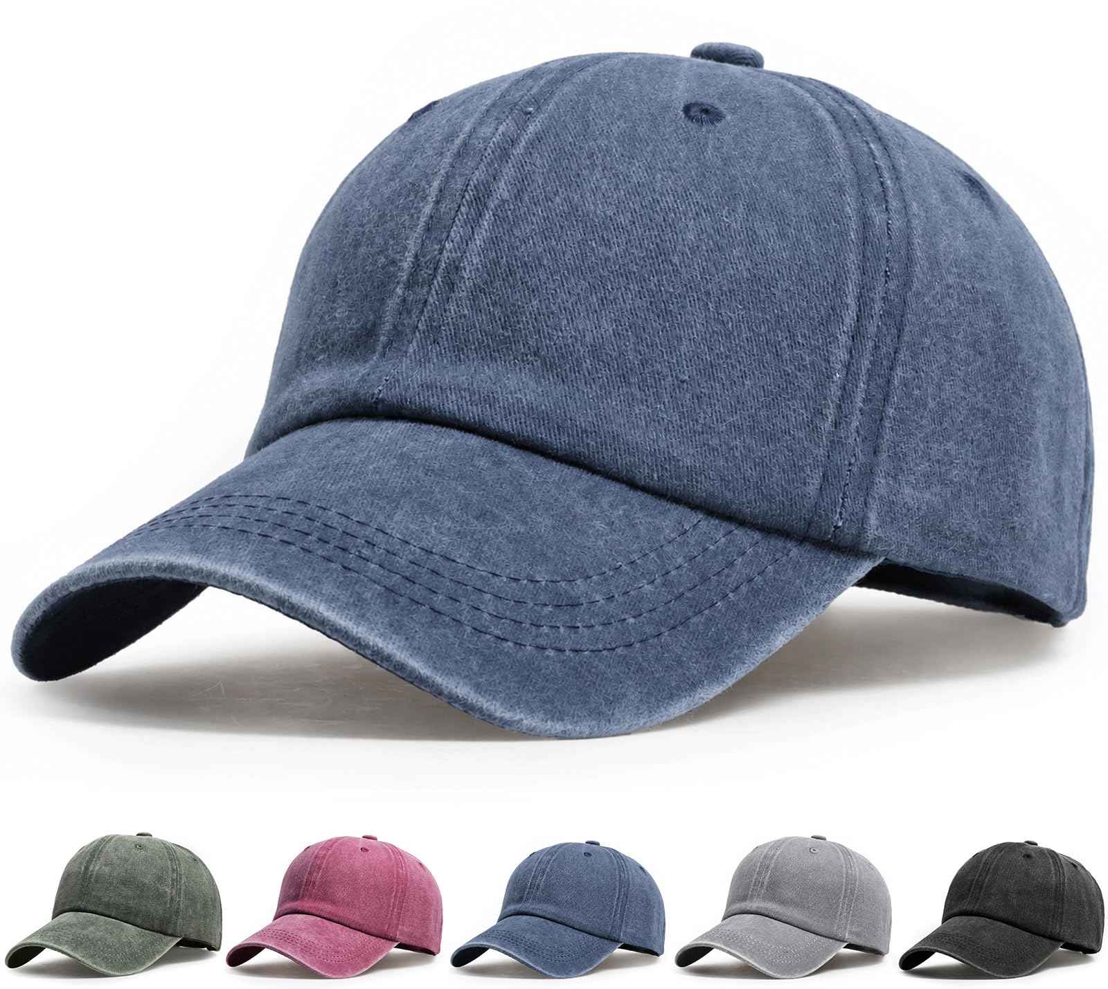 Vintage Cotton Baseball Cap Low Profile Dad Hat for Men Women