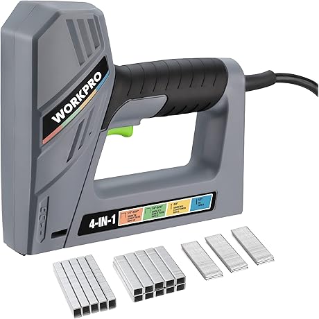 WORKPRO Electric Corded 4-in-1 Nail Gun: The Ultimate Staple and Nail Gun...