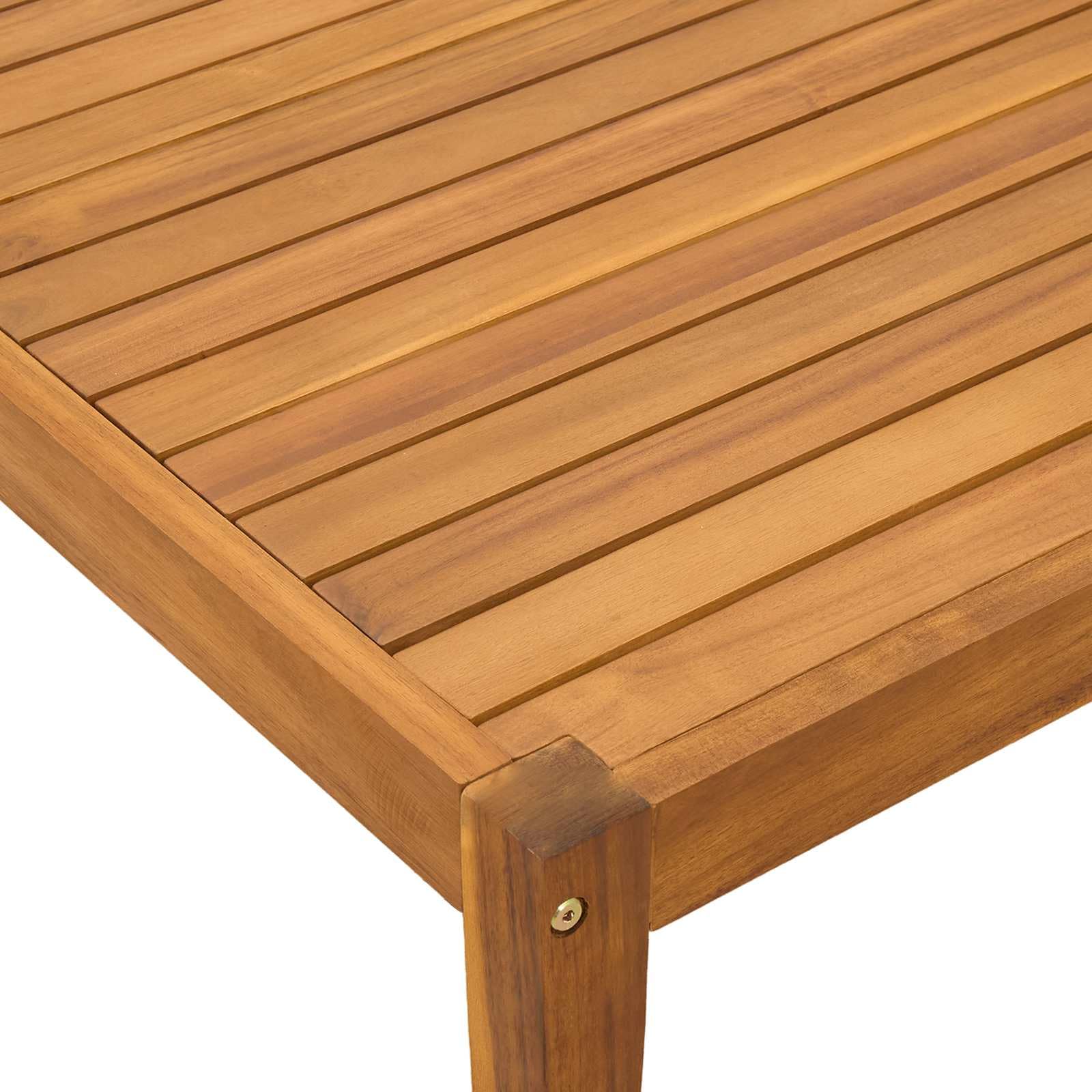 Stół ogrodowy z litego drewna akacjowego, naturalny, 60 x 60 x 30 cm, odporny na warunki atmosferyczne, meble outdoorowe na taras, balkon, werandę, wytrzymały element wypoczynkowy z olejowaną