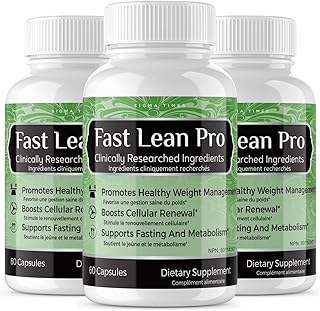 (3 Pack) Fast Lean Pro Capsules, Fast Lean Pro Dietary Supplement, Fast Lean Pro Advanced Formula Pills, Tablets Extra Strength Organic Non Gmo Advanced Formula Pastillas (180 Capsules)