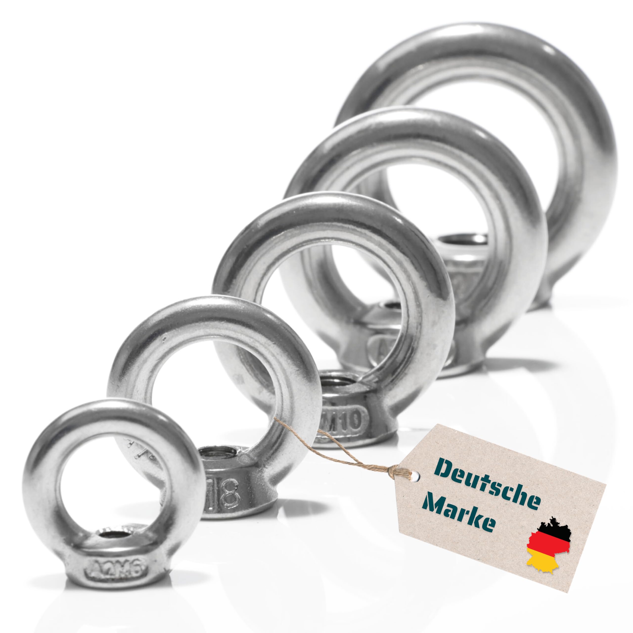 10st Hijs Oogmoeren Roestvrij Stalen Ring Hijsmoeren voor Bosbouwmachines(M3