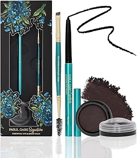 Parul Garg Beauty Signature Essential Kajal &amp; Eyebrow Pack – 3-in-1 Long-Stay Kajal, Eyebrow Definer, Eye Brush &amp; Shadow |...