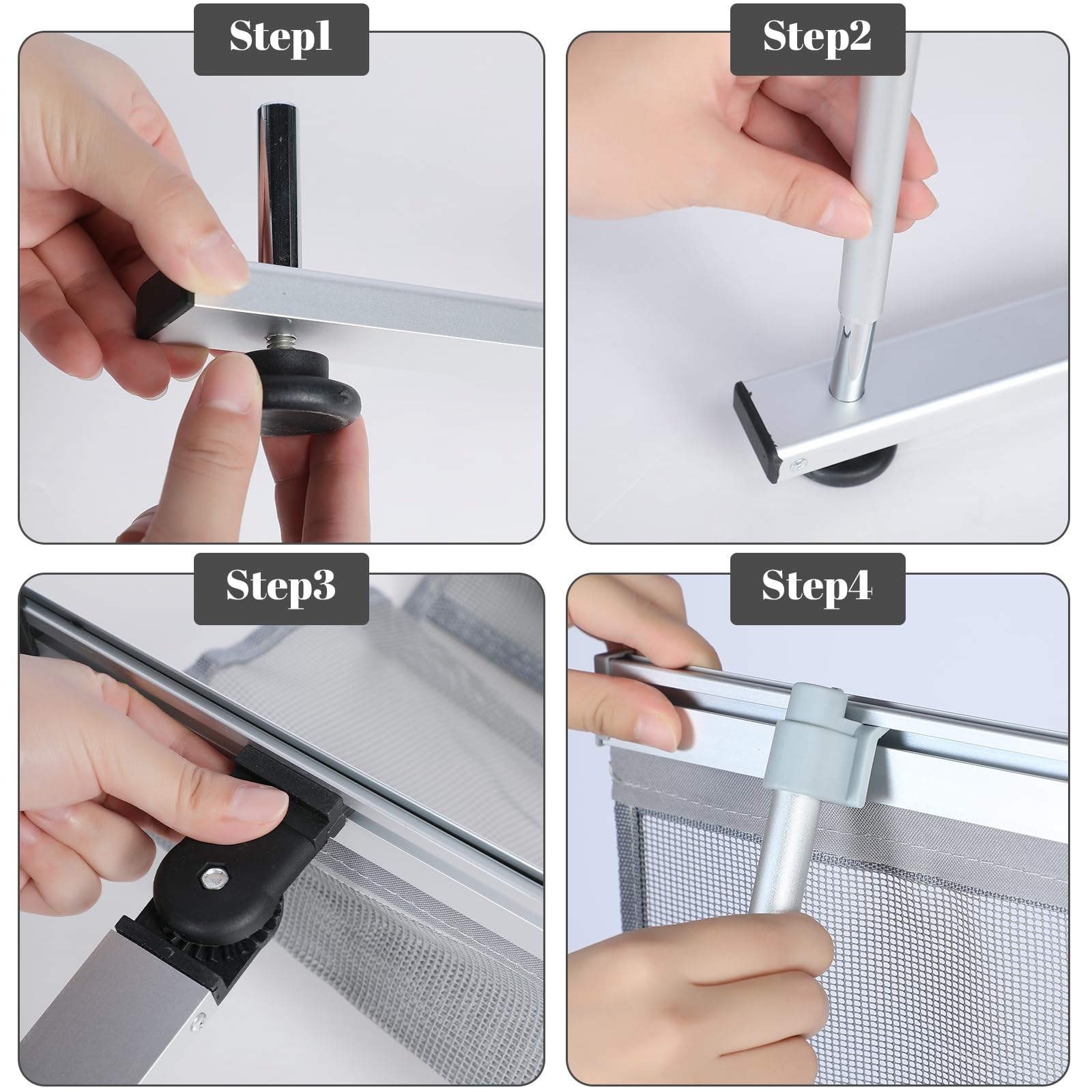 Outus Lot de 2 supports de magazines en maille avec 8 poches, porte-brochures, dépliants, supports légers sur pied, catalogue, littérature pour entreprise, magasin, bureau, salons professionnels
