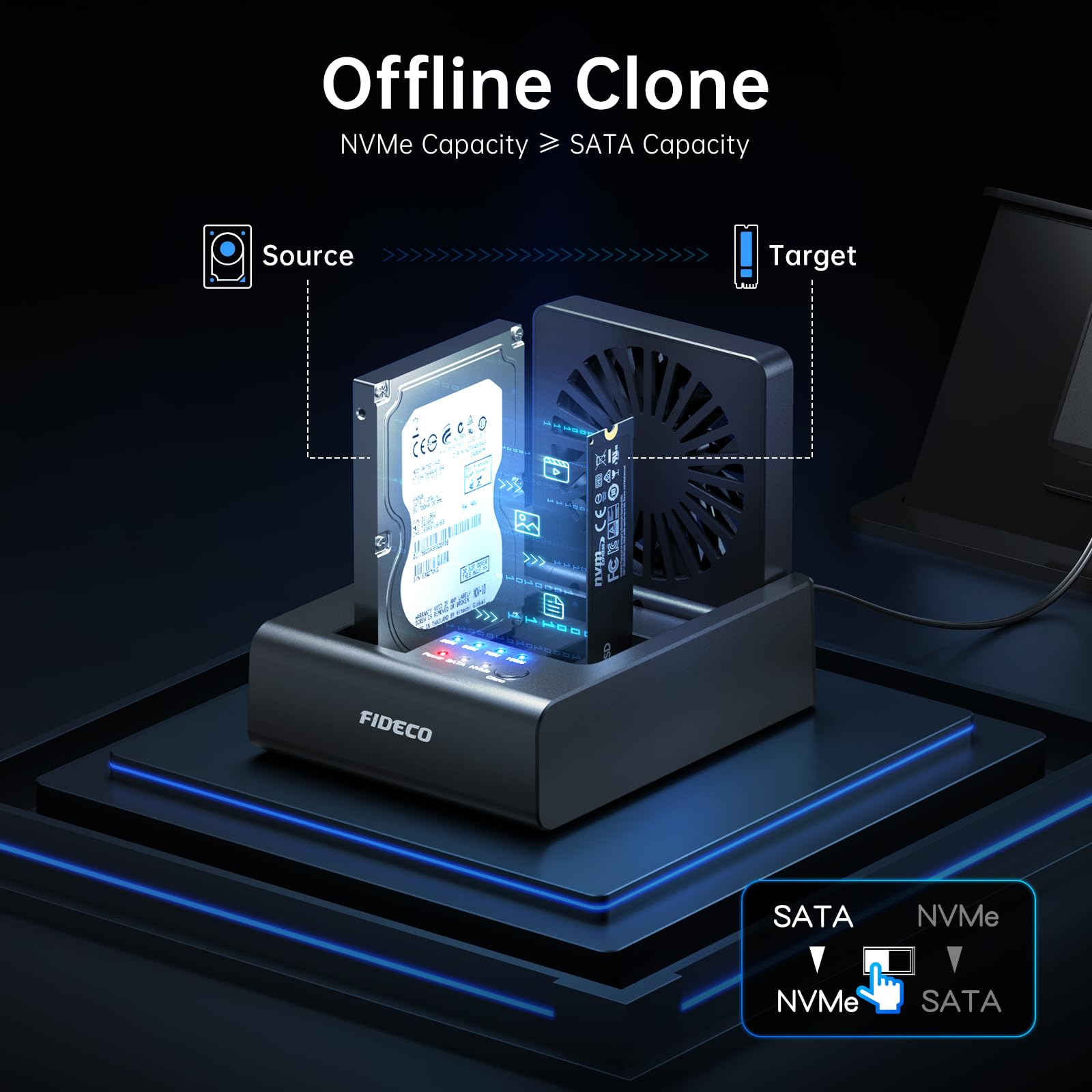 Fidèco Docking Station per Dischi Rigidi SSD e HDD - Dettaglio