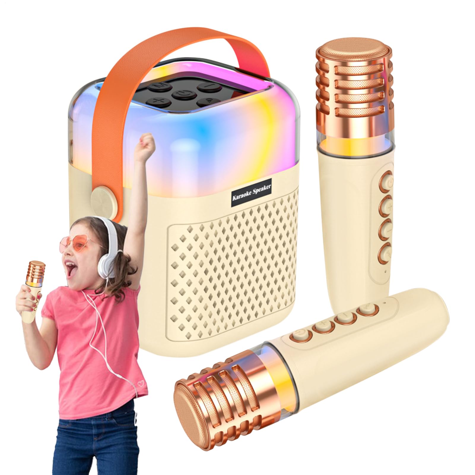 Máquina De Karaoke para Niños Altavoz Inalámbrico para Cantar con 2 | Altavoz Exterior para Karaoke Para En Oficina Patio Jardín Exteriores Reuniones Hogar Y Escenarios