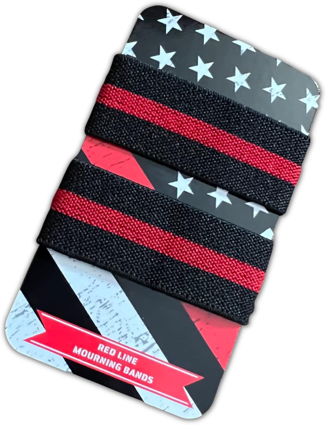 AGENT GEAR USA Red Line Fire Department Mourning Bands for Badges - Red Line FD Elastic Mourning Bands - Honor and Respect