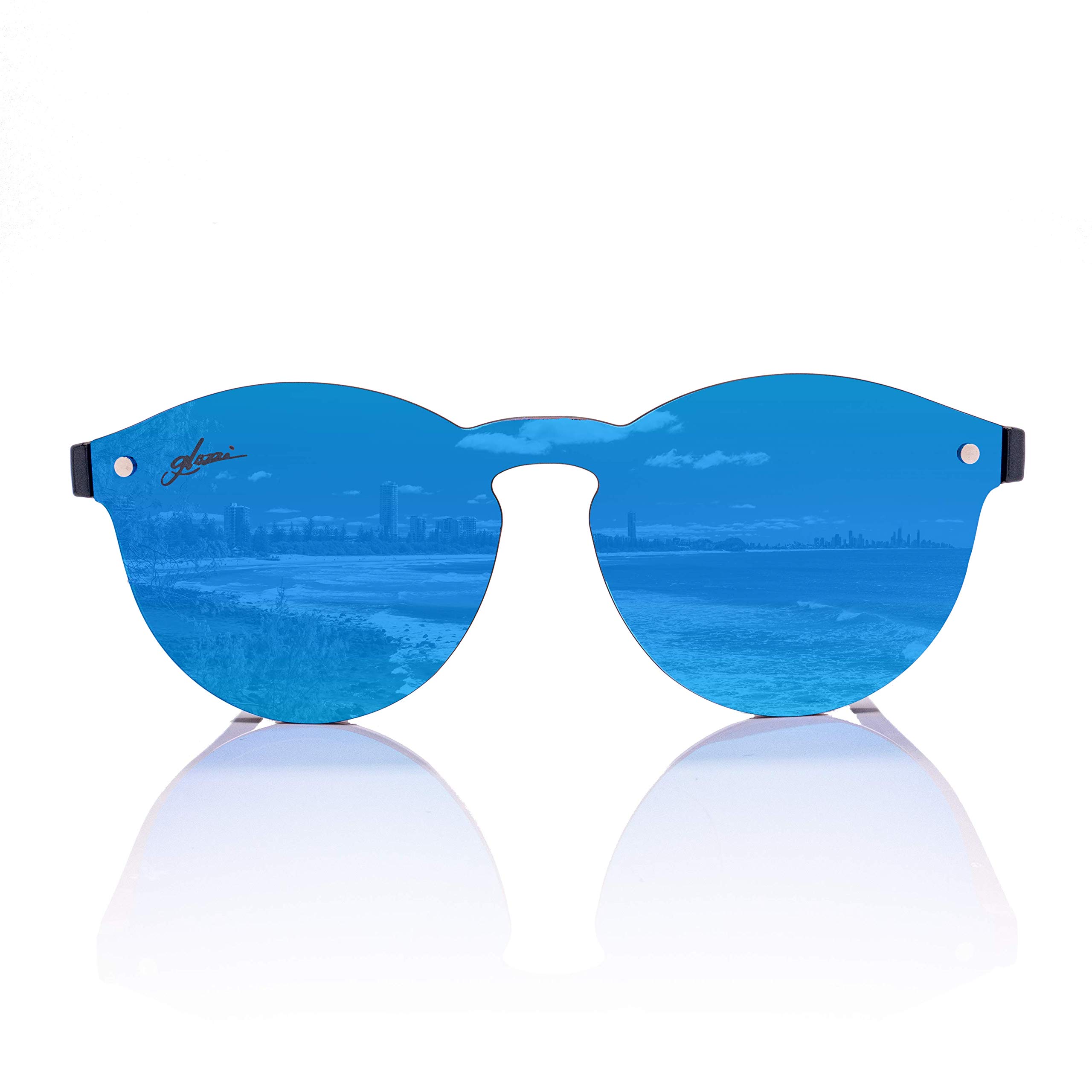 Sonnenbrille Damen Holz Polarisiert UV400 Rund mit Holzbügeln und Brillenetui aus Kork