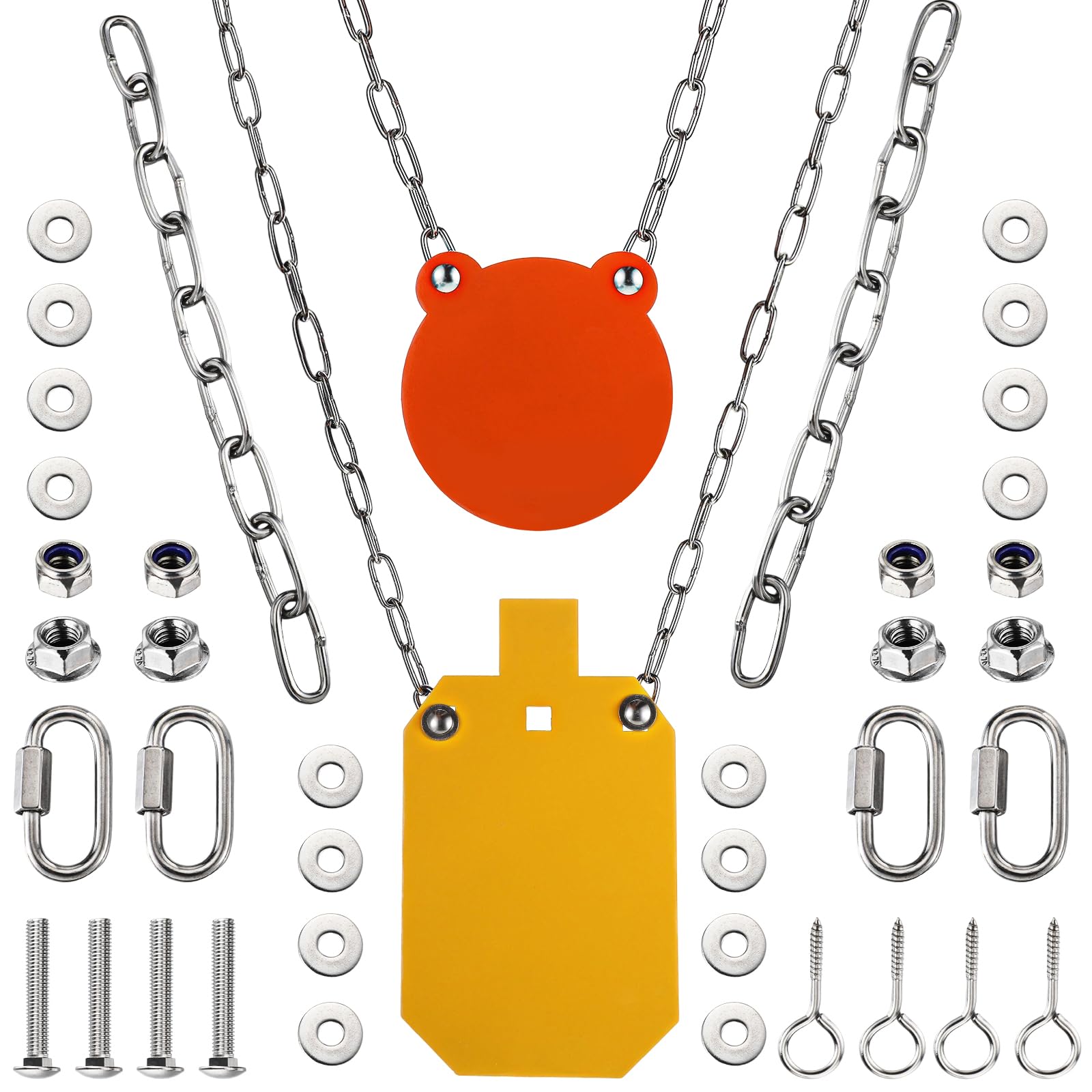 Jenaai AR500 Steel Target with Gong Mounting Kit Steel Hostage Reactive Shooting Thick Armored Torso Target for Outdoor Range Shooting Practice Neon Color(7