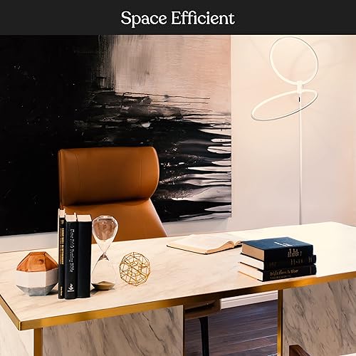 Miniatura 5 de Brightech - Lámpara de pie LED Eclipse - Los anillos de luz aportan un ambiente de ciencia ficción a los espacios contemporáneos - 20 vatios - Luz