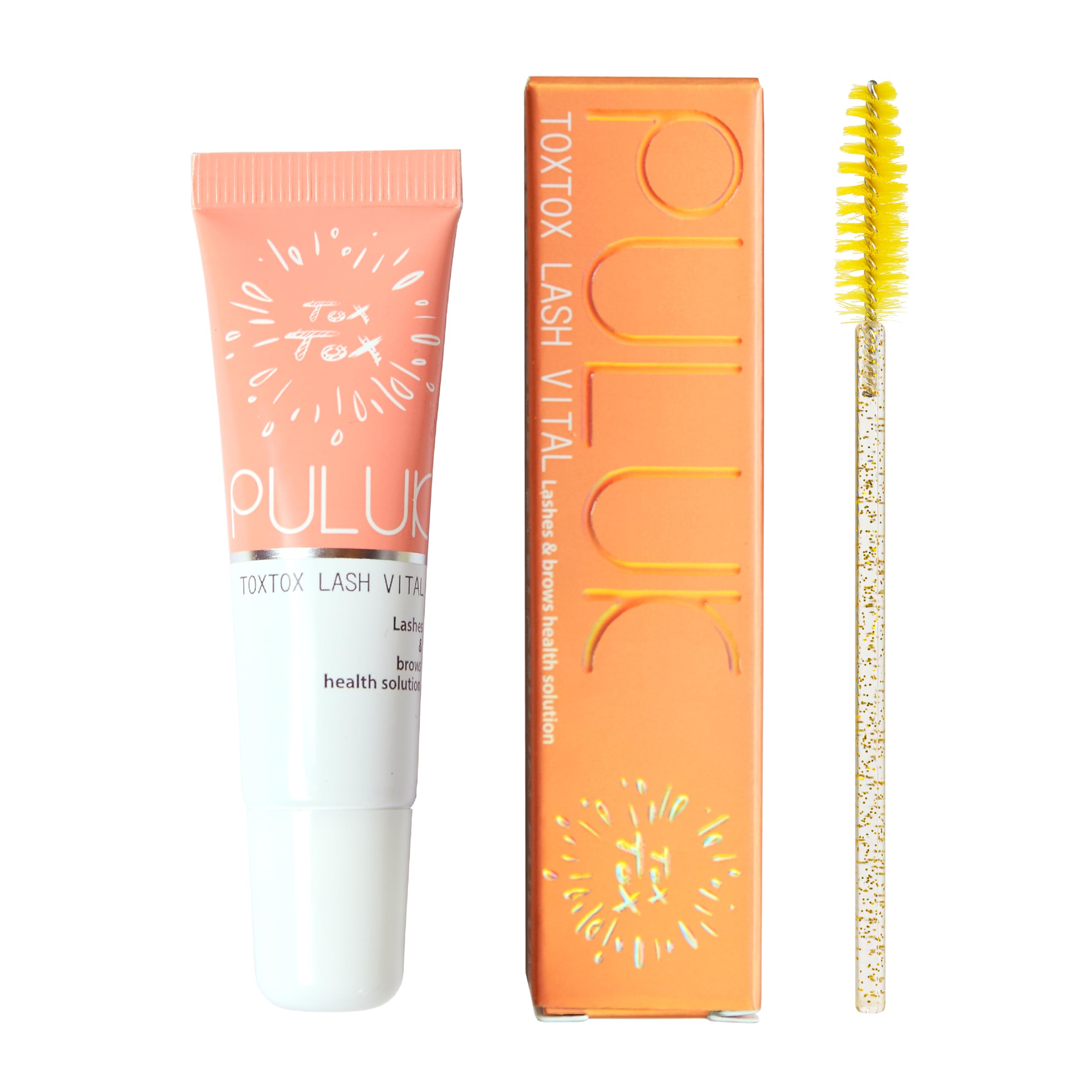 PULUK TOXTOX LASH VITAL 10ml (0.34 fl. oz) Lashes & brows care solution, Advanced Eyelash Serum for Thicker, Longer Eyelashes and Eyebrows, Lash Enhancing Serum