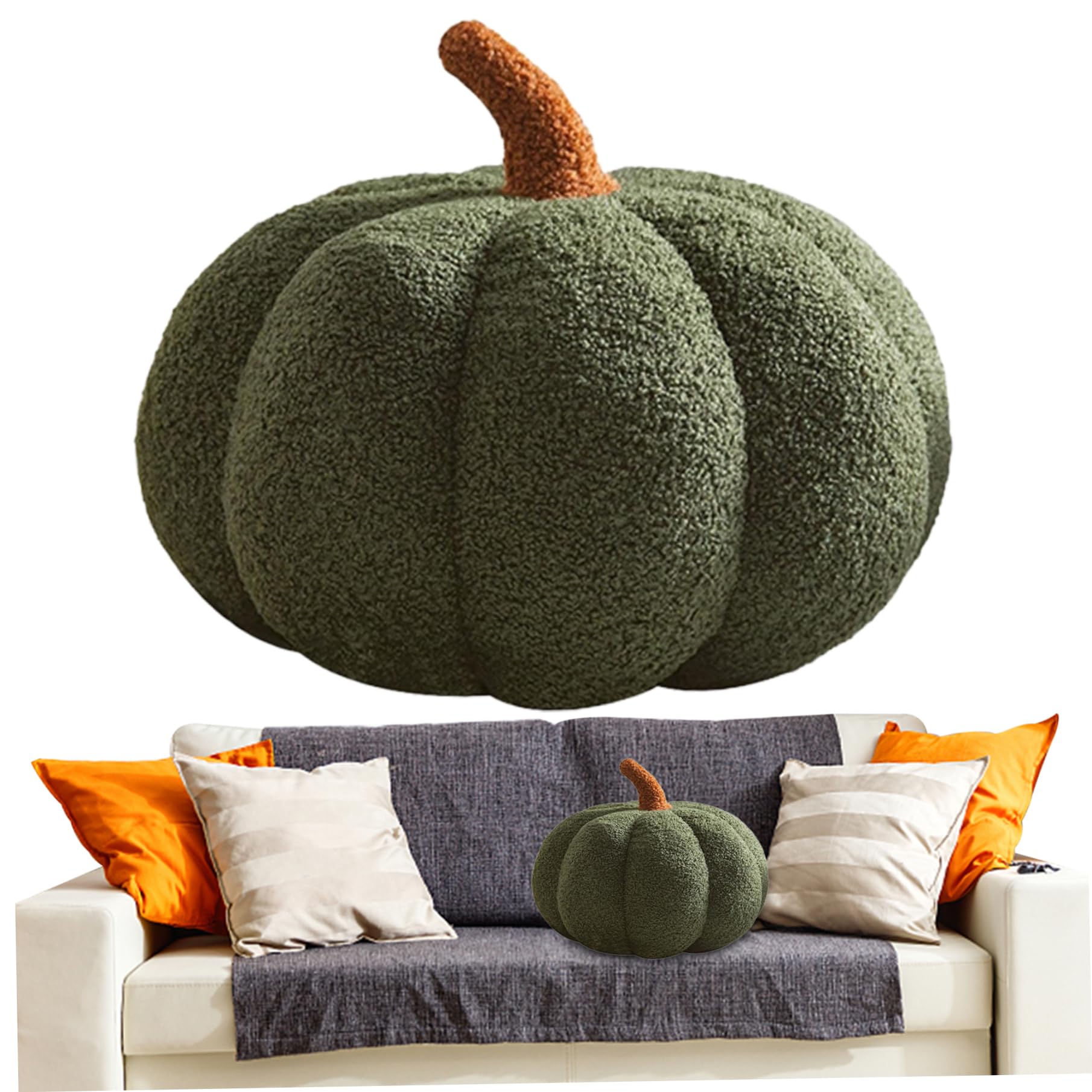 Coussin de citrouille Halloween Thanksgiving canapé voiture vert