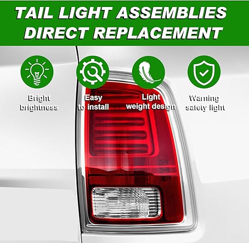 Miniatura 6 de Conjunto de luz trasera compatible con Dodge Ram 1500 2013-2018 Ram 2500 y 3500 2014-2018 Ram 1500 Classic 2019-2022 Luces traseras LED del lado del