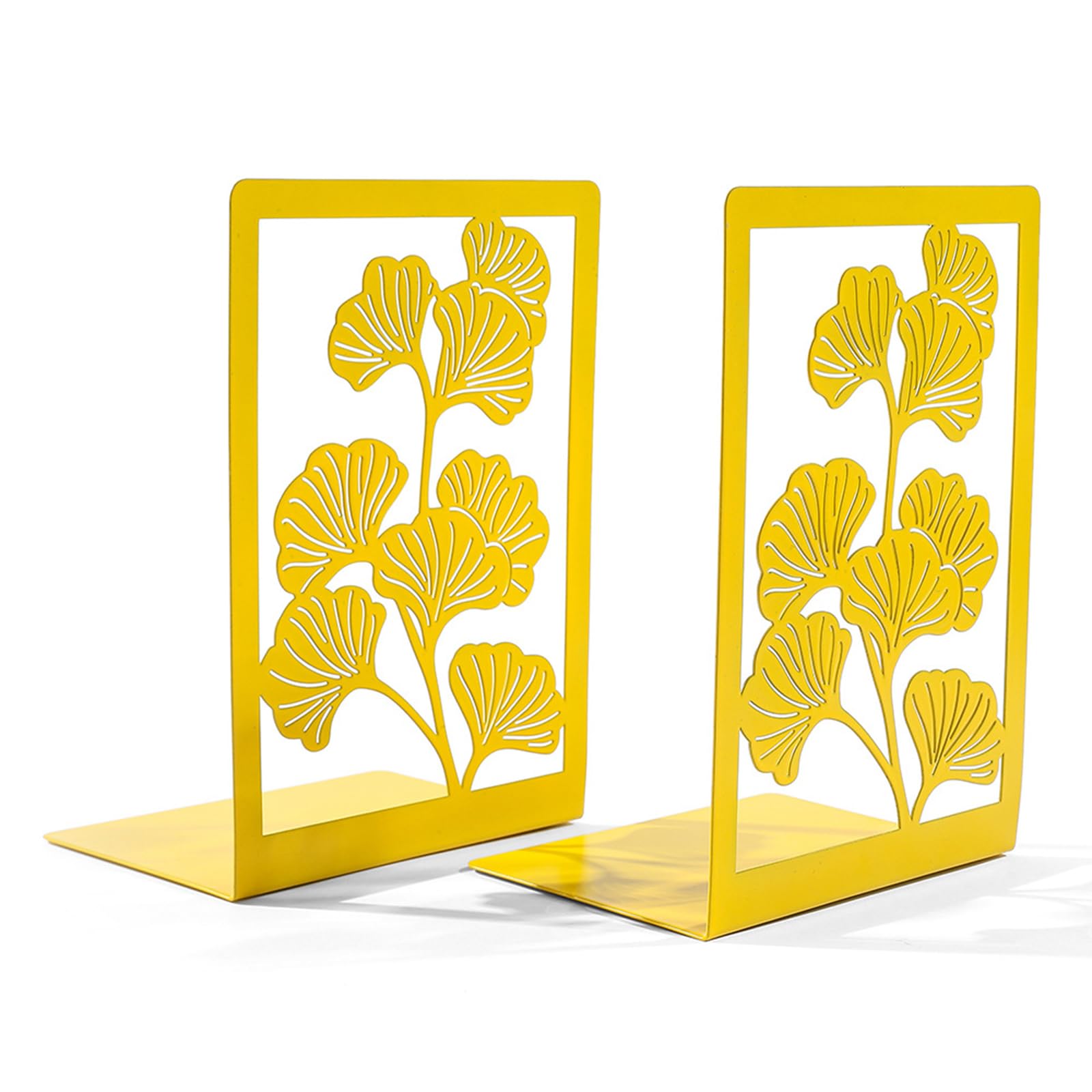 2Pieces Metal Book End for Shelves Decorative Bookends Heavy Duty Book End Stopper Slip Bookends for Home Metal