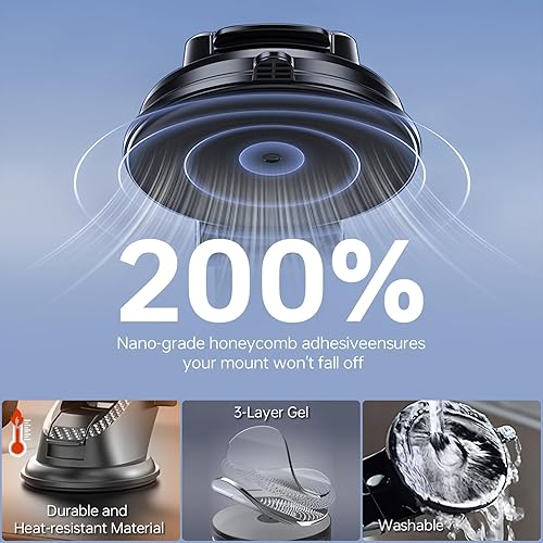 Miniatura 7 de Soporte de teléfono para automóvil, soporte de teléfono con ventosa súper fuerte para salpicaderoparabrisas, soportes giratorios de 360 para tu