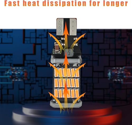 Miniatura 6 de Sylvil 4 luces LED de marcha atrás, 6500K Super Brightness 45SMD-4014 Chipsets para bombilla de señal de giro, sin errores, luces LED T15 de freno