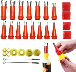 Caulk Tips, Caulk Tips Integrerat gummimunstyckesverktyg, | 29st Återanvändbar fogmunstyckesapplikator, fyllning av luckor, fogbehandling för , badrum, ki
