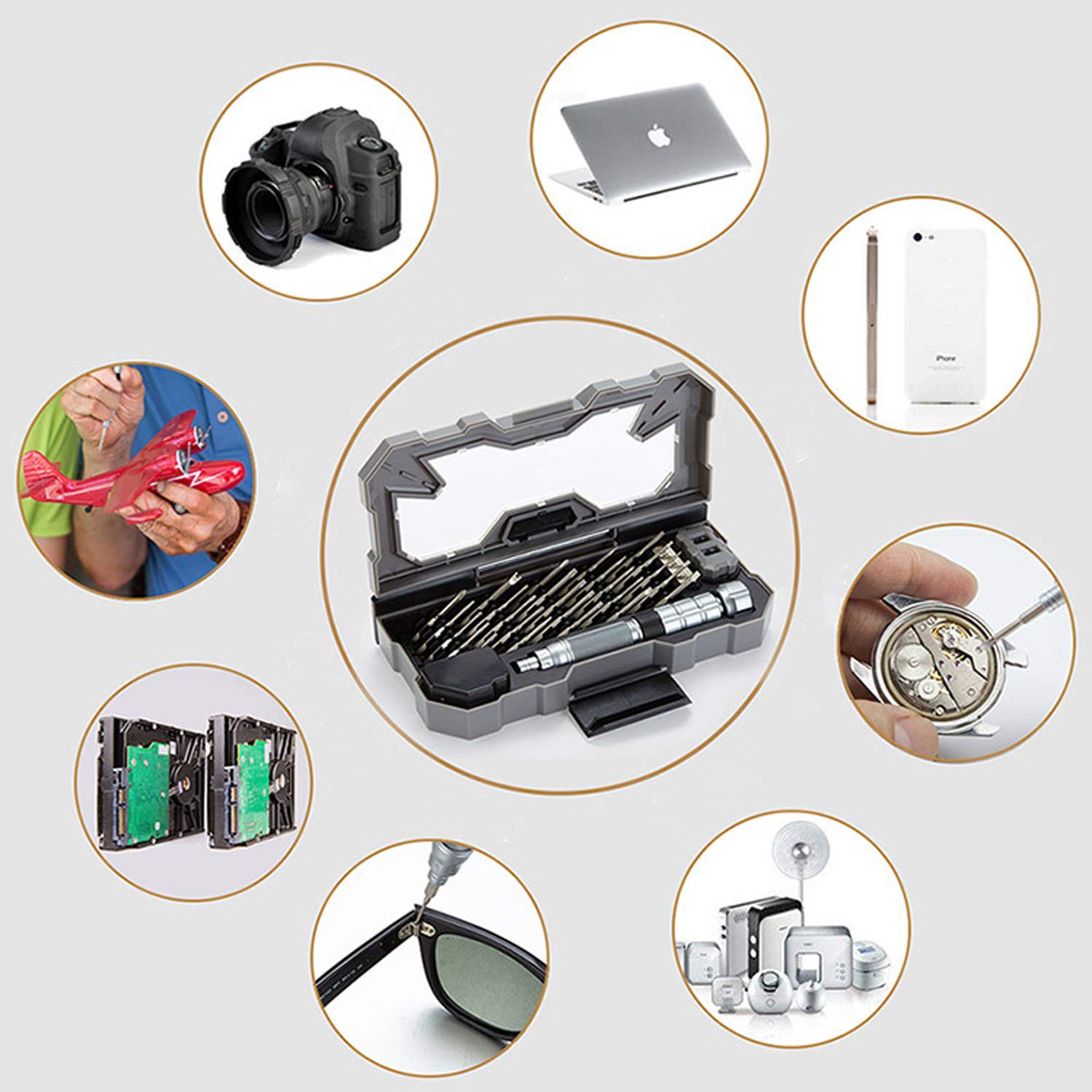 Juego de Destornillador de Precisión Profesional Kit de Herramientas de Reparación para Reloj Smartphone, PC, Ordenador, Tableta