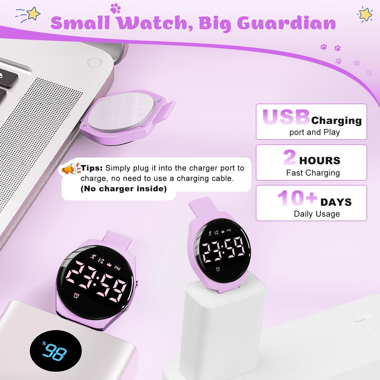 Kids Digital Watches for Girls Boys, Sports Watch with Fitness Tracker, Pedometer, Alarm Clocks, Stopwatch, No App Needed & Waterproof Kids Watch, Gift for Teens Girls Boys Ages 5-14
