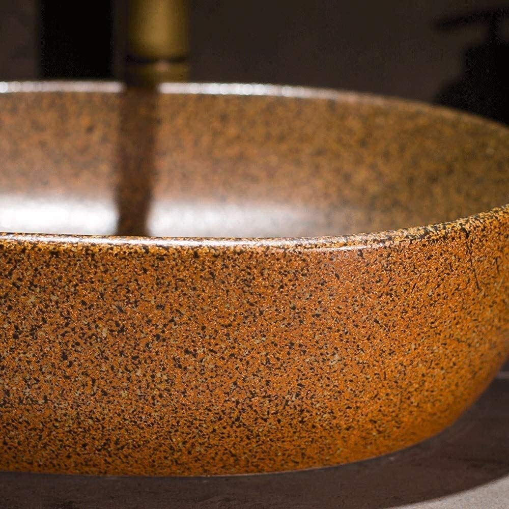 Szafka Pod Umywalkę Z Umywalką, Umywalka Łazienkowa, Umywalka Nablatowa, Umywalka Łazienkowa Nablatowa 18-Calowa, Ceramiczna, Porcelanowa, Ręcznie Robiona, Owalna, Do Kuchni Hotelowej,