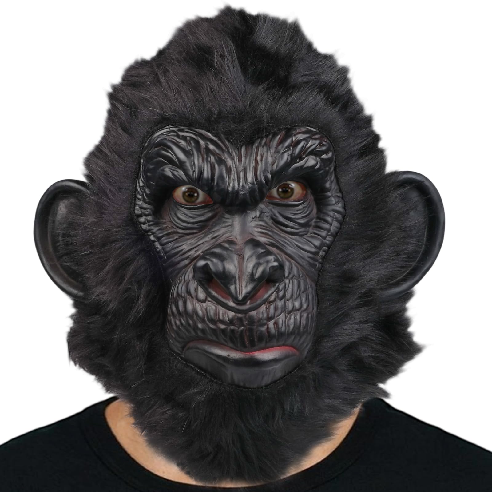 Aofonchy Gorilla Mask Funny Monkey Costume Full Head Realistic Latex Mask Hairy Gorilla Animal Masks Breathable Gorilla Headgear for Halloween Cosplay Costume Carnival Parties
