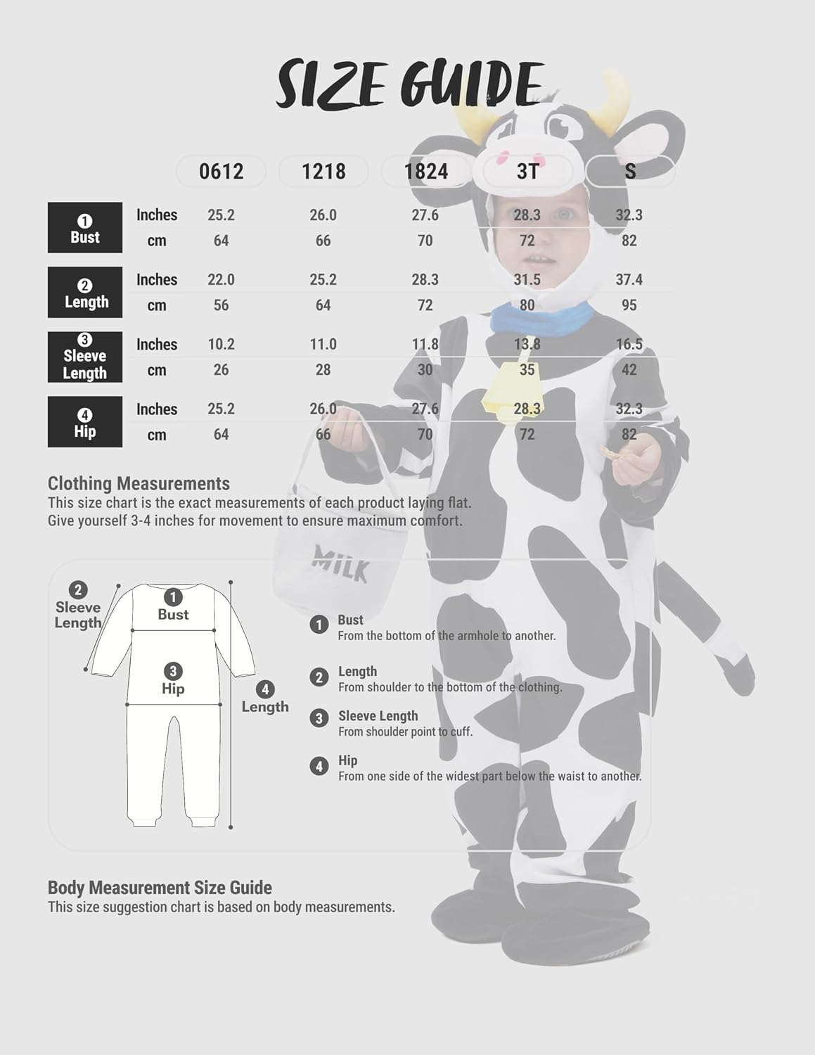 Spooktacular Creations Unisex Baby Cow Costume Jumpsuit Outfit with Milking Bucket for Infant Child Boys and Girls Halloween Costume Cosplay, Trick or Treat Farm Party Dress Up (18-24 Months)