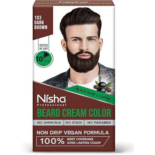 Nisha Beard Colour Dark Brown 40gm 1 Pack