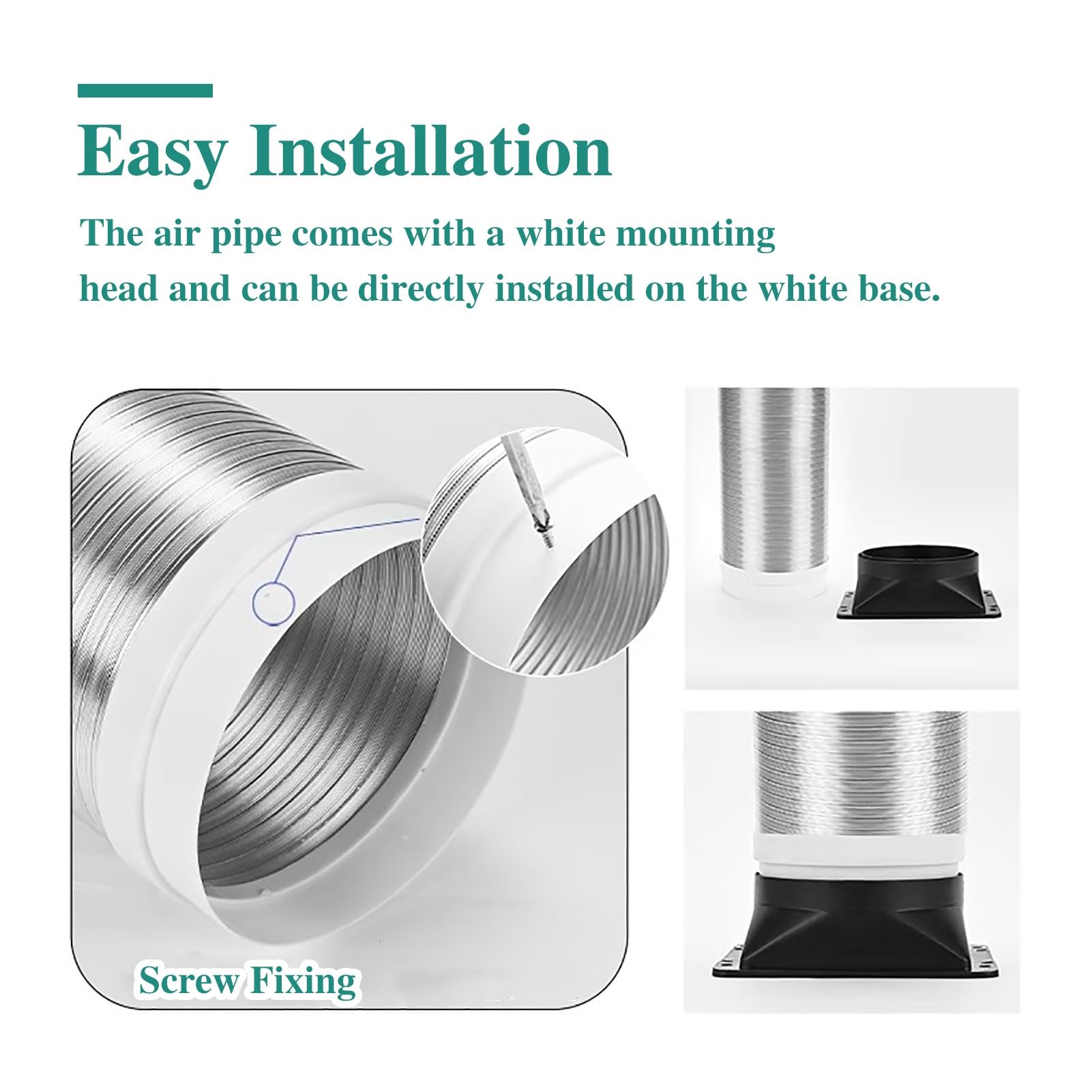 Tubo Flexible Conducto de Ventilación de Campana de Cocina, Conducto de Aluminio Flexible, Manguera de Ventilación de Secadora, Escape de HVAC, Conducto de Ventilación(300cm(9.8ft),D 170mm(6 3/4"))