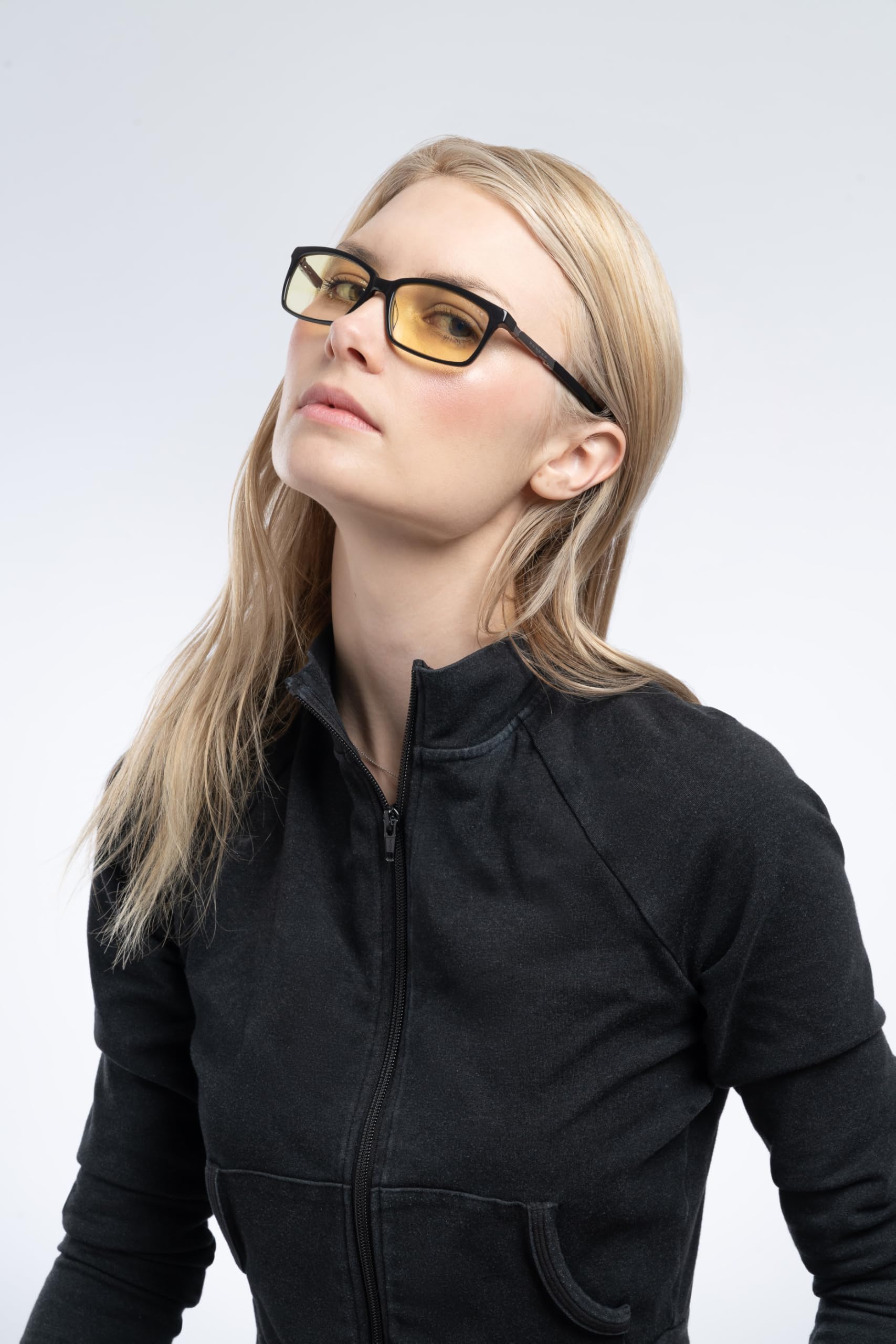 Gunnar Blaulichtfilter-Brille - Haus - Onyx - Amber | Computer-/Gaming-Brille - Haus - Onyx - Amber - 65 % Blaulicht- & 100 % UV-Schutz - Patentierte Technologie
