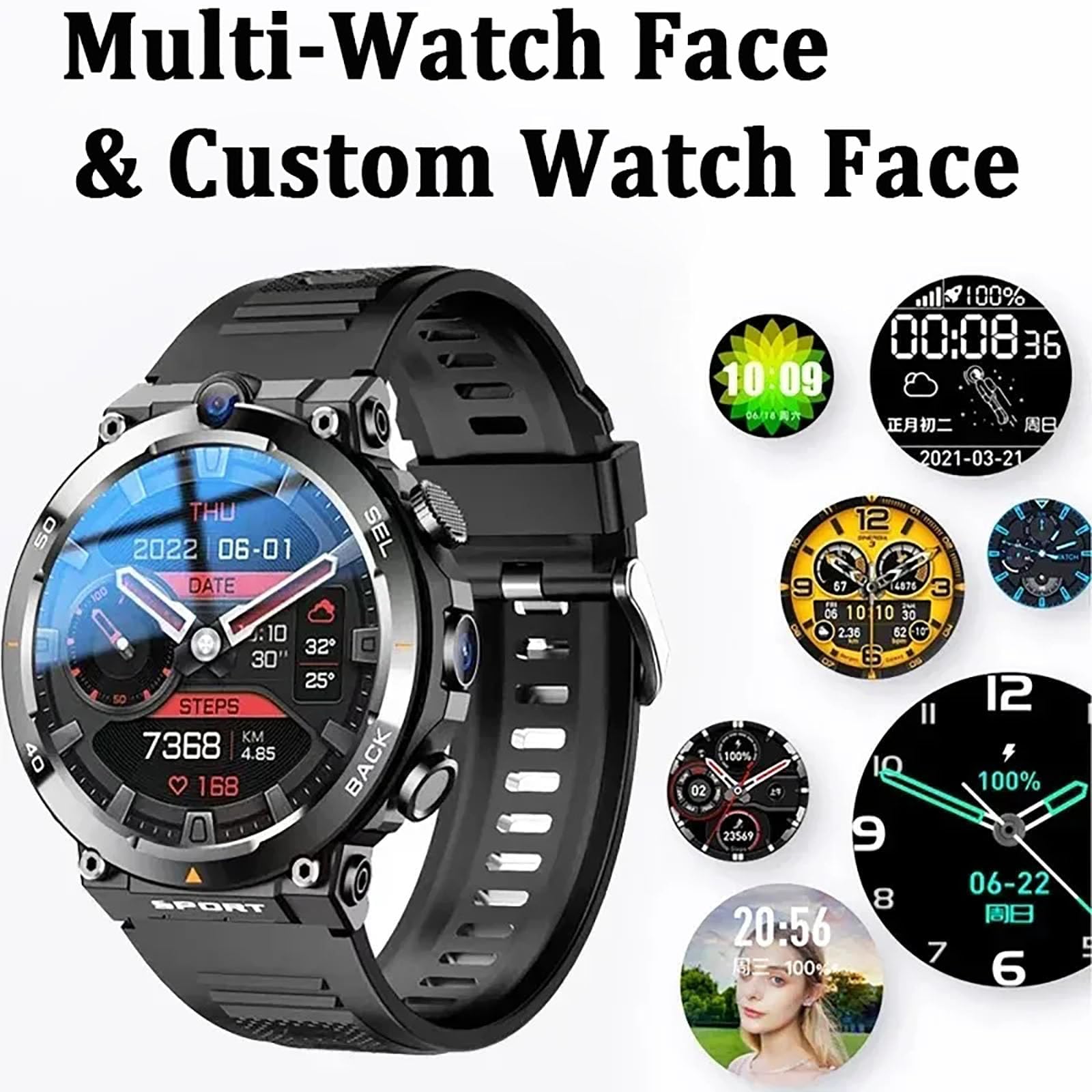 Orologio intelligente per rispondere/effettuare chiamate, con scheda SIM 4G, con schermo rotondo da 1,39 pollici, doppia fotocamera frontale/laterale, impermeabile IP67, posizionamento NFC