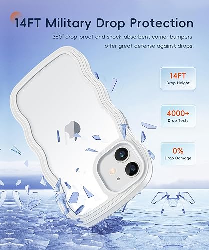 Miniatura 3 de GONEZ Funda para iPhone 12 y 12 Pro de 6.1 pulgadas, con 2 protectores de pantalla + 2 protectores de lente de cámara, diseño curvado de onda