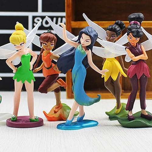 Miniatura 7 de Figuras de anime en miniatura, 7 piezas de personajes clásicos de anime Fly Wing Girl, decoración de casa de muñecas, decoración de jardín de hadas,