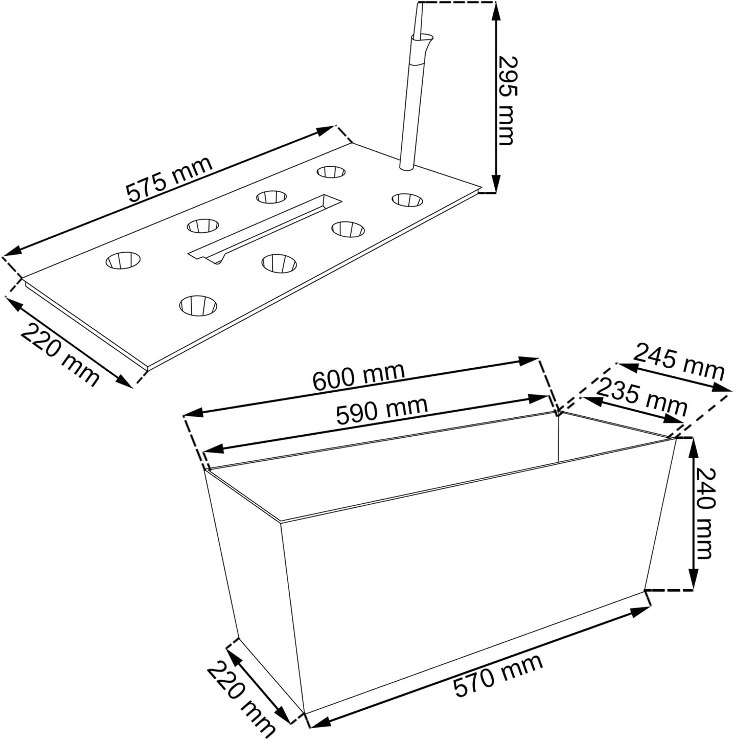 Prosper Plast DRTC600-S449 60 x 25 x 24 cm Rato Case Flowerpot - White