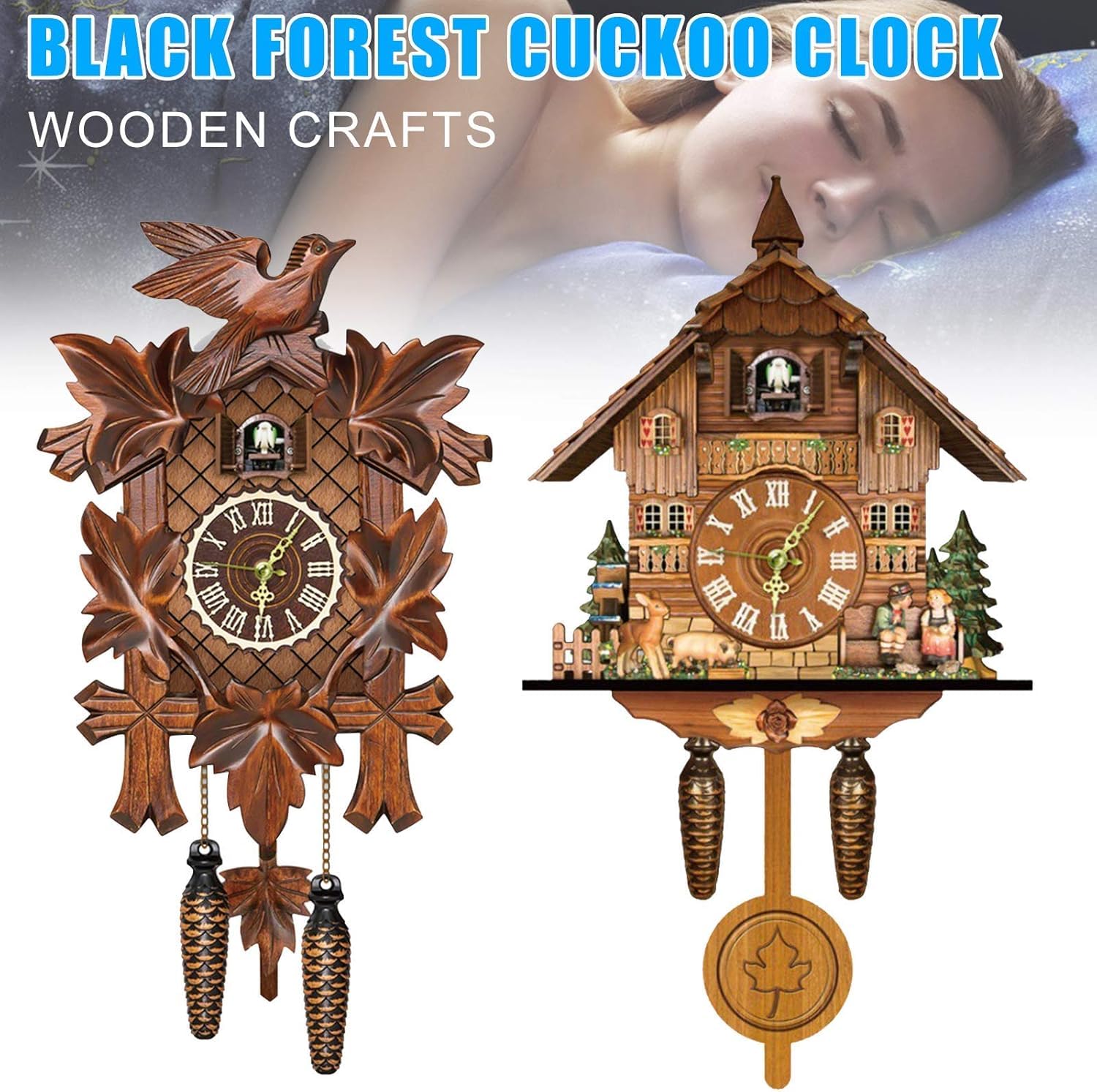 Zegar Z Kukułką, Retro Drewniany Zegar ścienny, Dom Swinging Cuckoo Wall Clock, Budzik Do Salonu, Biura, Gabinetu, Sypialni, Hotel, A