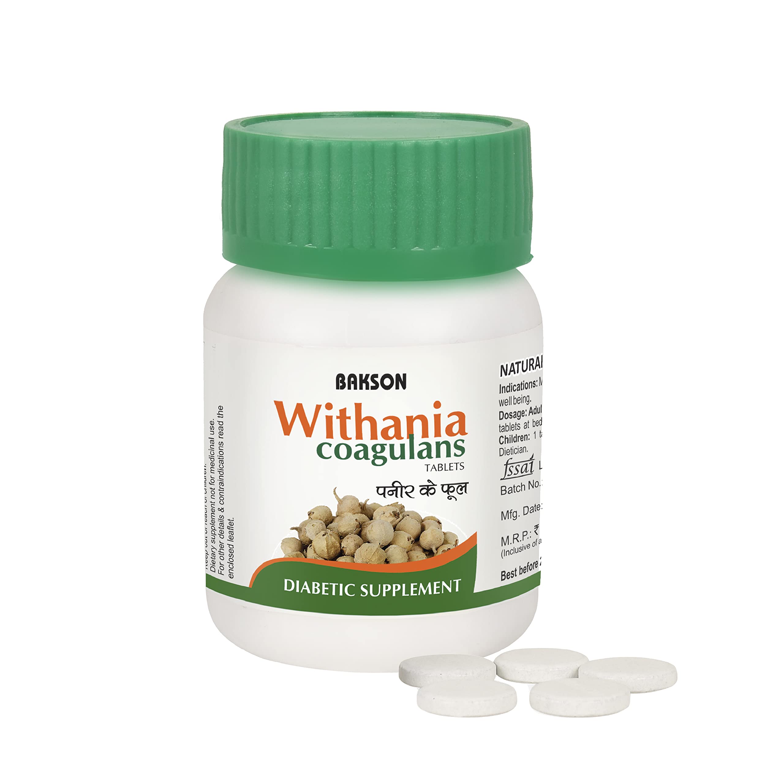 BAKSON WITHANIA COAGULANS (PANEER PHOOL) - 75 TABS (B0BZYFLQ3F) Amazon Price History, Amazon Price Tracker