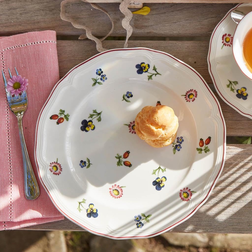 Villeroy & Boch Petite Fleur Frühstücksteller, Porzellan, Weiß, 22 x 22 x 7 cm, 6 Einheiten