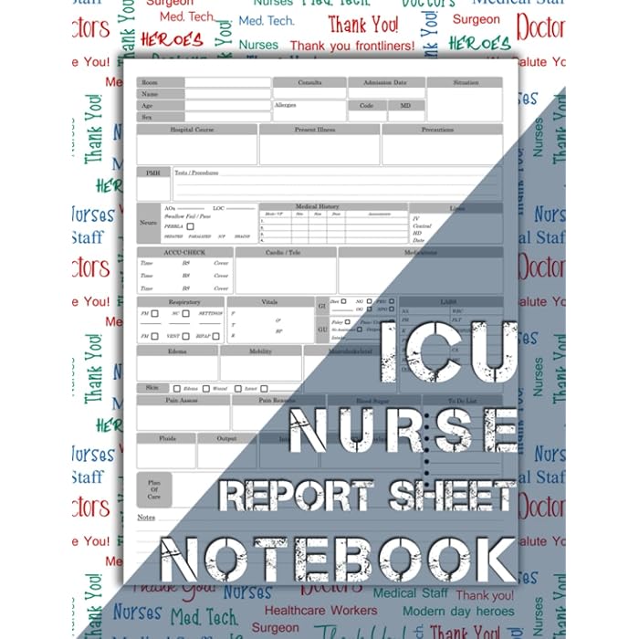 Buy icu nurse report sheet notebook Nurse Assessment Report Notebook