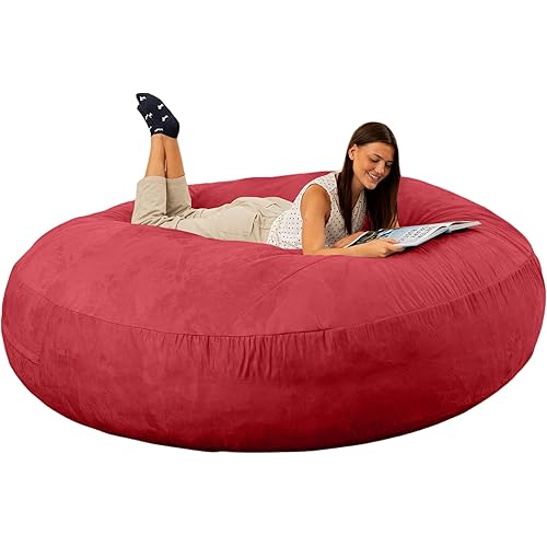 Jaxx 6 Foot Cocoon - 2-in-1 Convertible Bean Bag Bed & Large Bean Bag Chair for Adults, Cinnabar