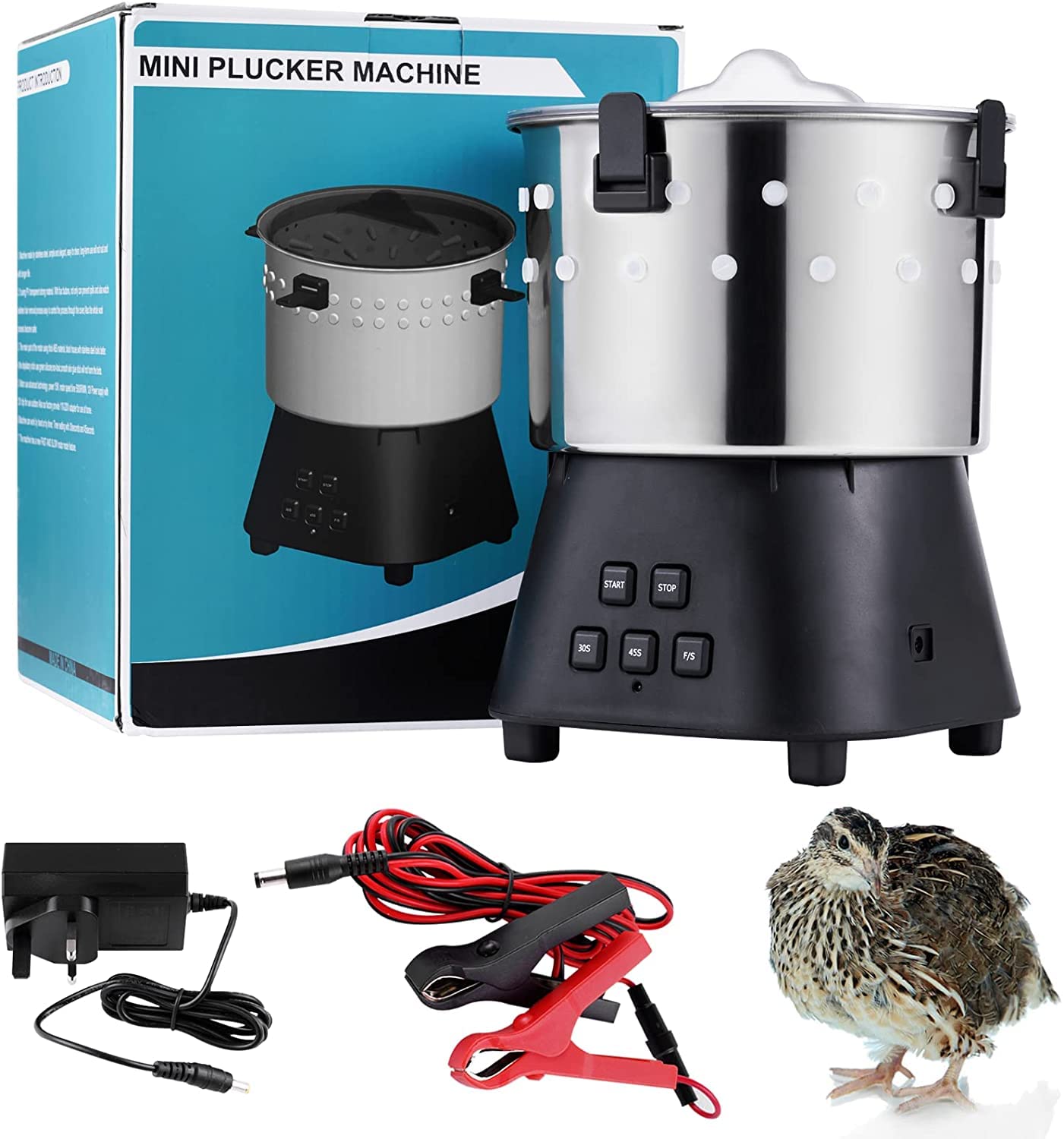 Amazon.co.jp: 小型脱羽機 羽むしり機 羽根ぬき 0.3kgまでのウズラ、鳥