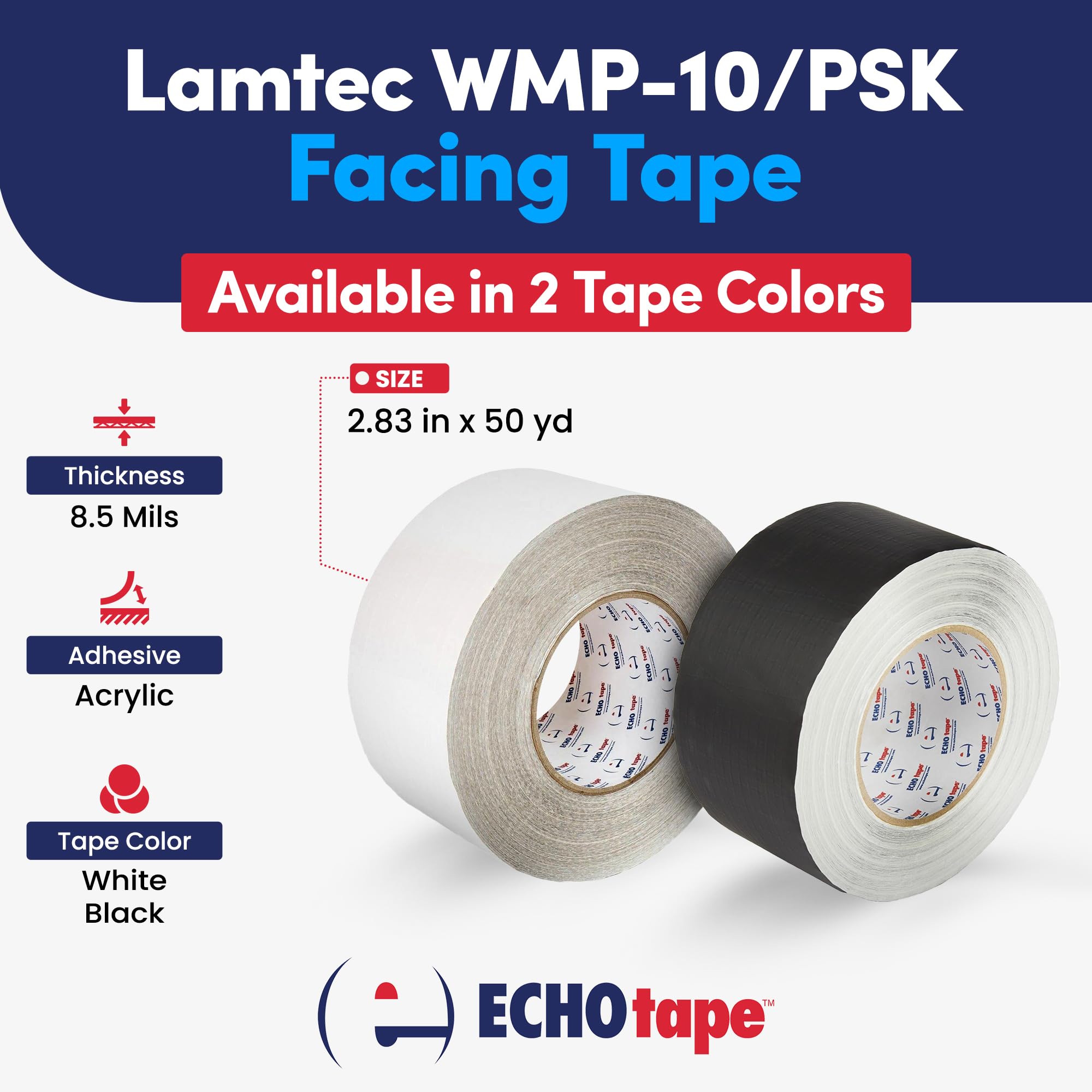 ECHOtape FS-G7735 Nastro adesivo per tutte le stagioni Lamtec WMP-10 | Nastro isolante di fronte | Nastro adesivo ad alte prestazioni per professionisti delle costruzioni
