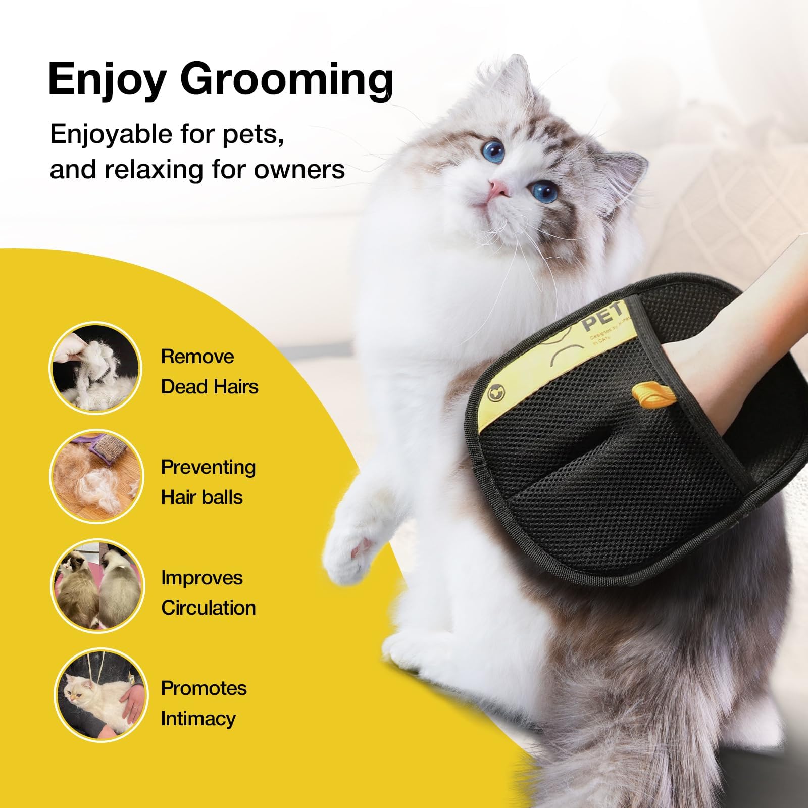 Lot De 2 Gants électrostatiques Pour Enlever Les Poils D'animaux - Réutilisables Et Lavables - Pour Chats Et Chiens