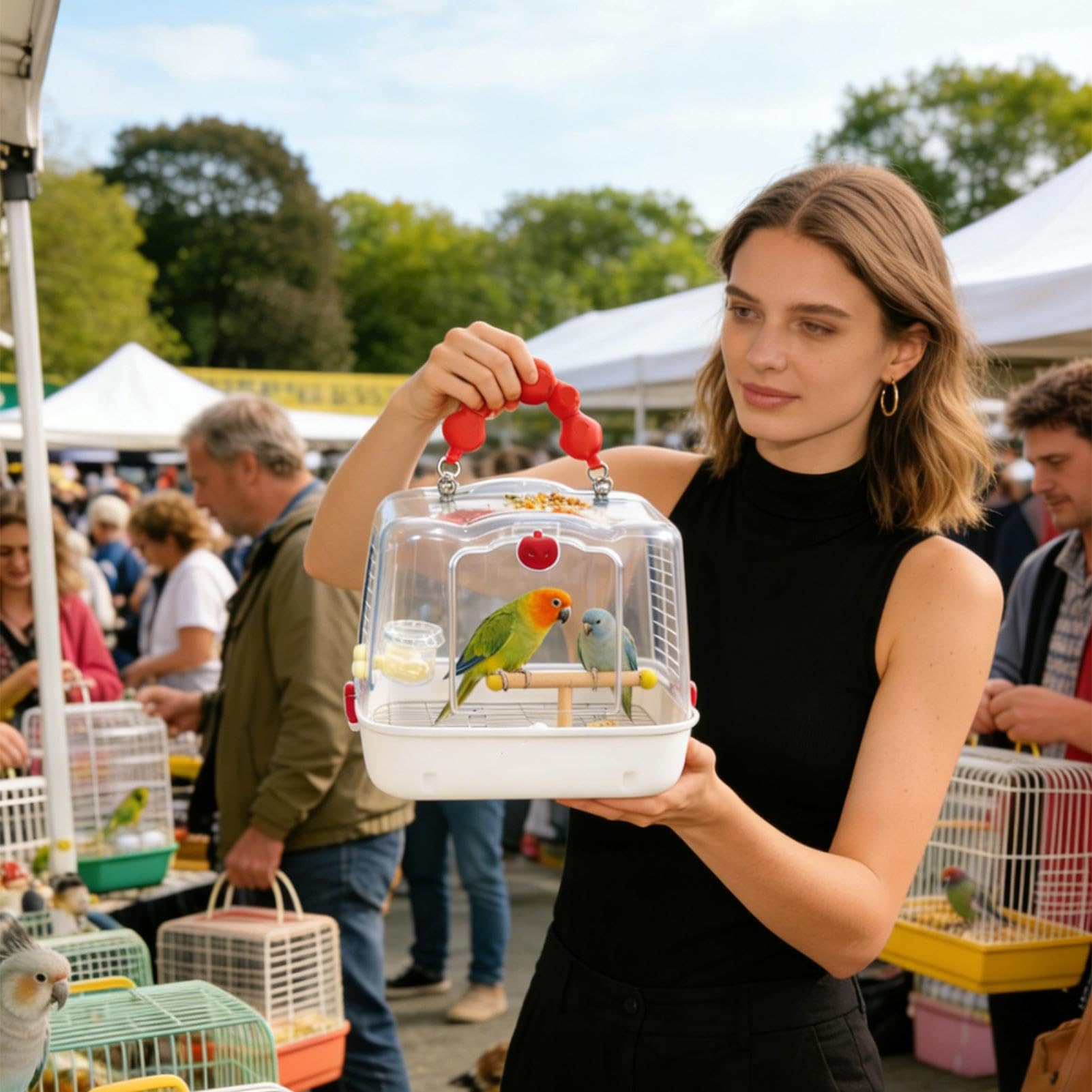 Jaula de Viaje para Aves Transportín Ligero para Loros | Bolsa Para Transportar Aves Con Soporte Para Cacatúas Ninfa y Periquitos en Aventuras al Aire Libre, Paseos y Salidas