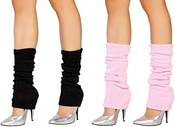2 Pair Leg Warmers,Women Girls Boots Cuff Warmer Ribbed Stretch Knee Leg Socks