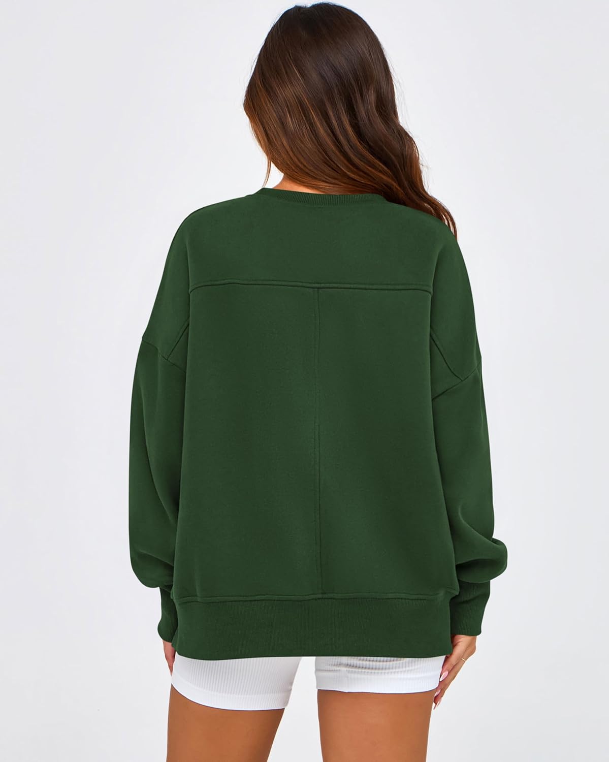 BTFBM Women's Casual Crewneck Sweatshirts 2026 Spring Fall Clothes Long Sleeve Side Slit Workout Fleece Pullover Tops - Image 3