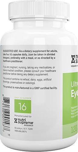 Miniatura 3 de Nutri Supreme Research Ultra Eye Care con luteína para la salud y el bienestar ocular, 120 cápsulas vegetarianas, Kosher