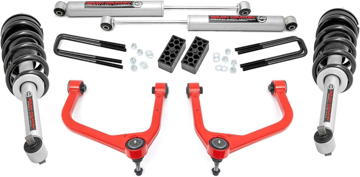 Rough Country 3.5" Lift Kit w/N3 Struts for 2019-2024 Chevy/GMC 1500-29532RED