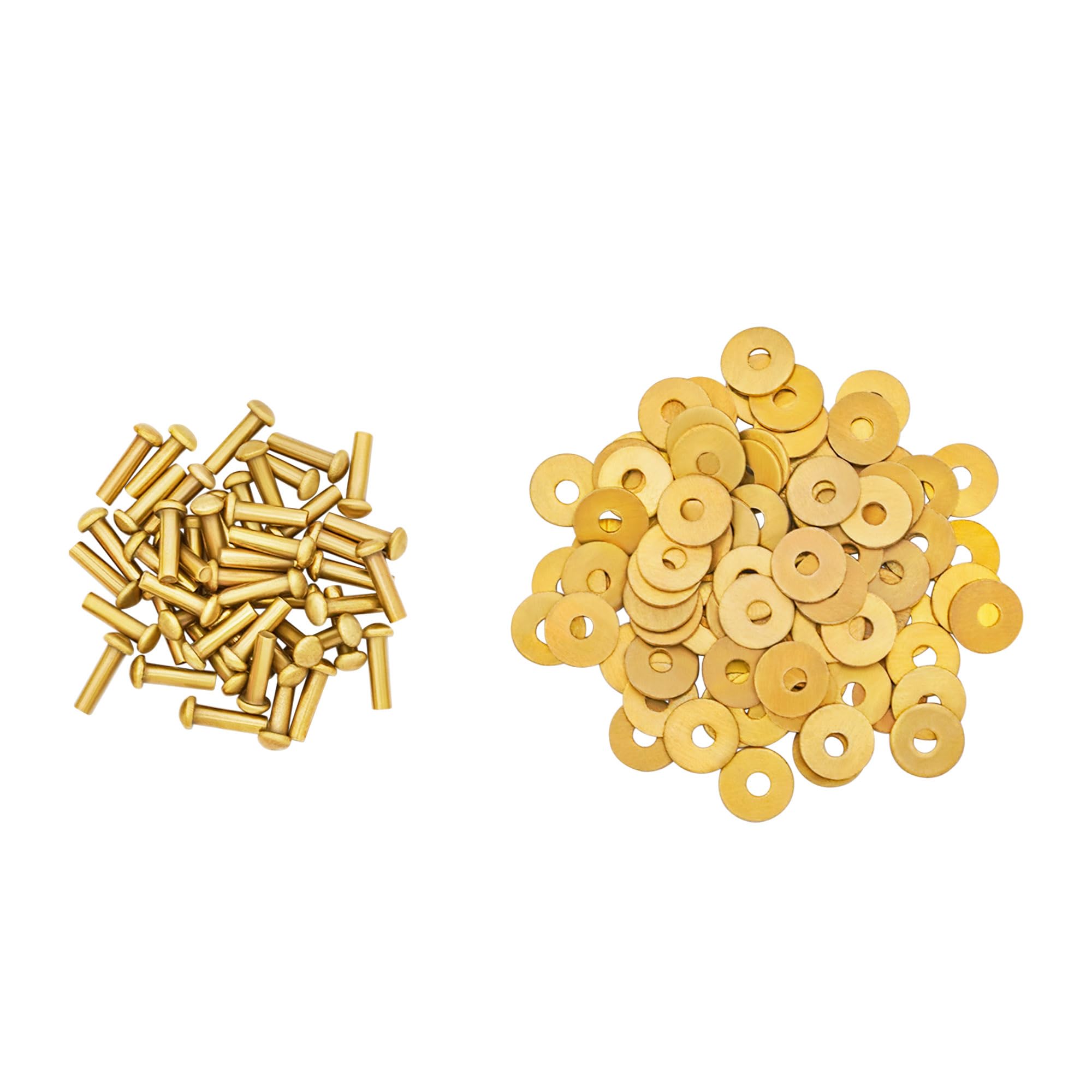 Lord of Battles Mushroom Head Rivets - Heavy Duty Solid Rivets Perfect for Wood, Metal, Leather & DIY Projects, Plate Armour or Helmets Repair (Solid Brass - Set of 50, 8mm)