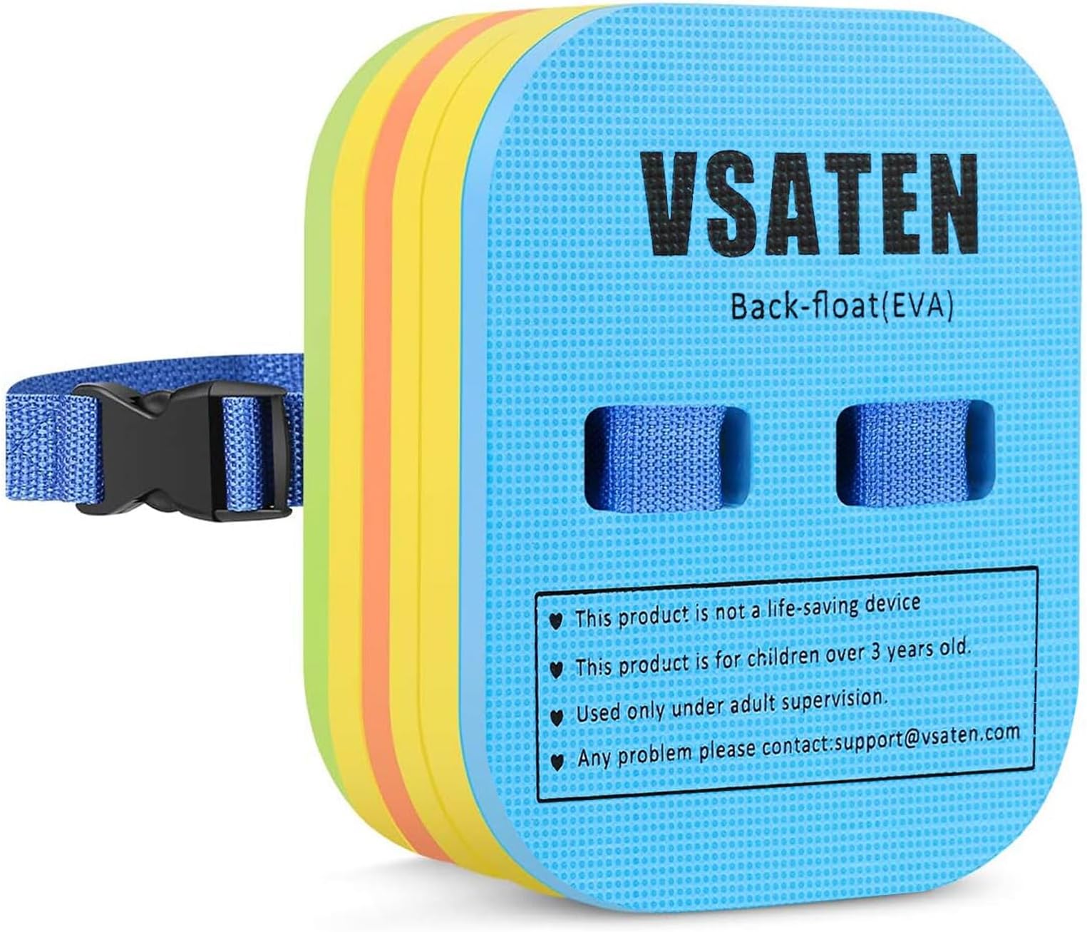 VSATEN Back Float, Swim Belt Bubble Adjustable 3 Layers Thicken Split Foam Learning Safety Training Board Pool Floaties for Kids Toddlers Swimming Beginners Floats Swim Lessons Equipment (10lb-60lb)