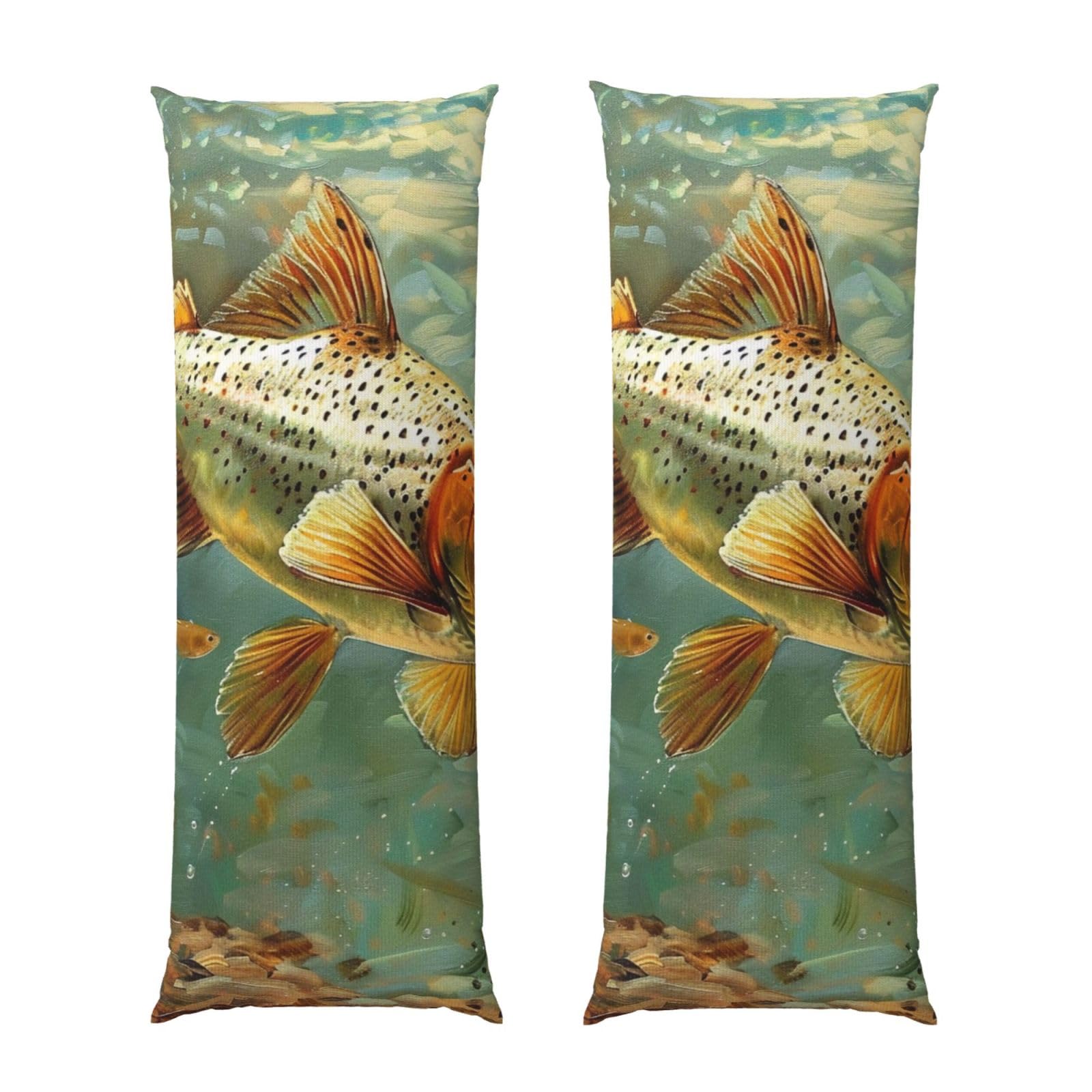 Body Pillow Cover 20x54 Inch, Fly Fish Print Long Lumbar Pillow Case with Zipper Long Body Pillowcase Decorative for Bed Sofa Bedroom