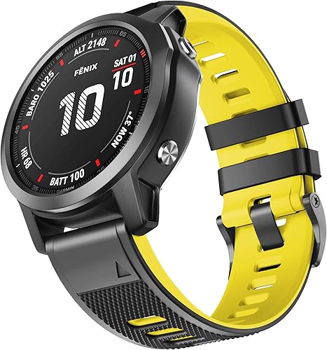 Miniatura 9 de NotoCity Fenix 6 - Correa de reloj de silicona suave de 0.866in de ancho para Fenix 7Fenix 5Fenix 5 PlusFenix 6 SolorFenix 6 ProForerunner