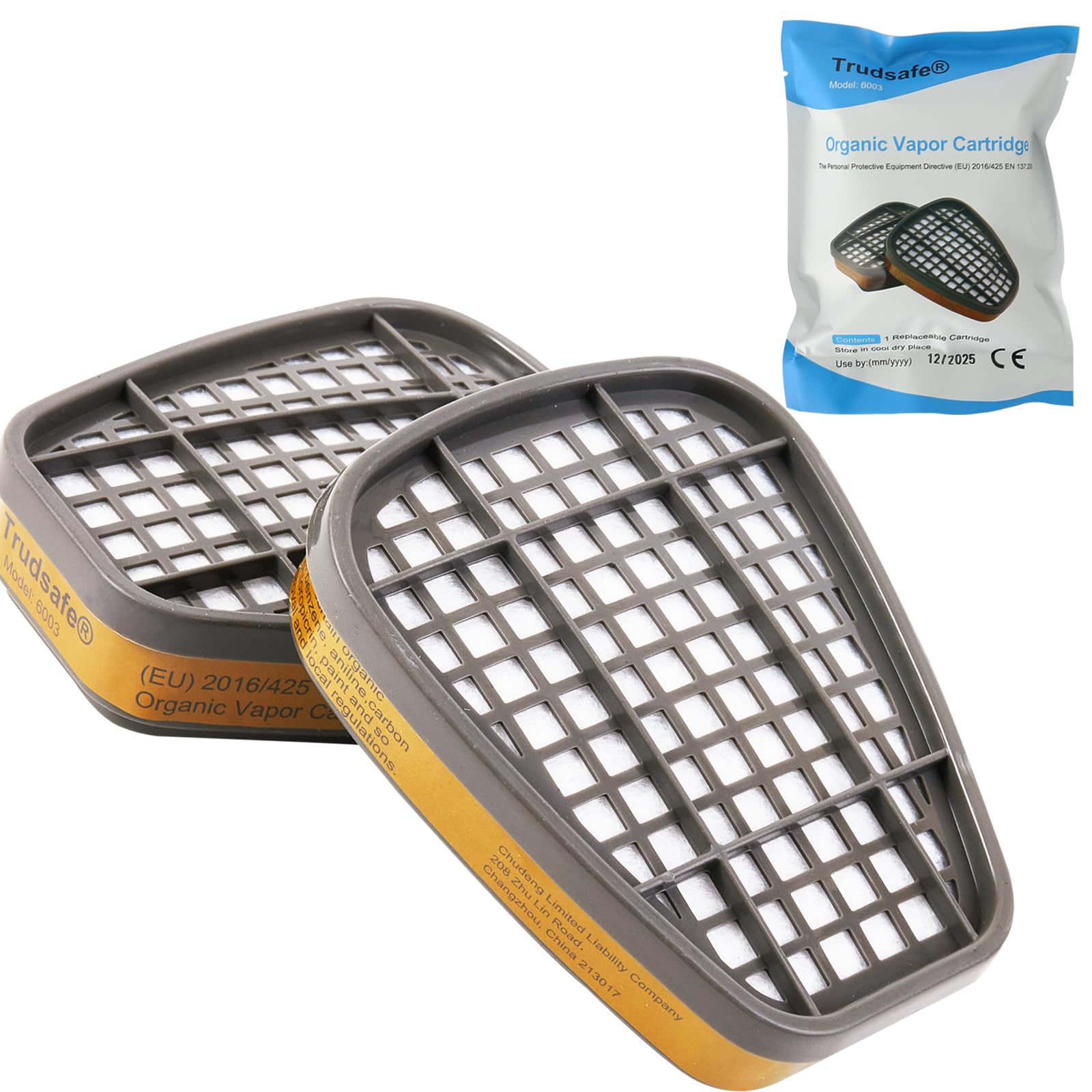 TrudsafeOne Pair 6003 Organic Vapor Replacement Cartridge Filter